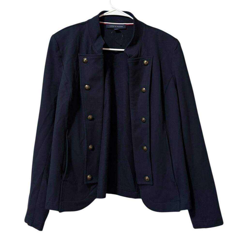 Tommy Hilfiger Women Women Size Large Open Front Jacket Cotton Blend Career City